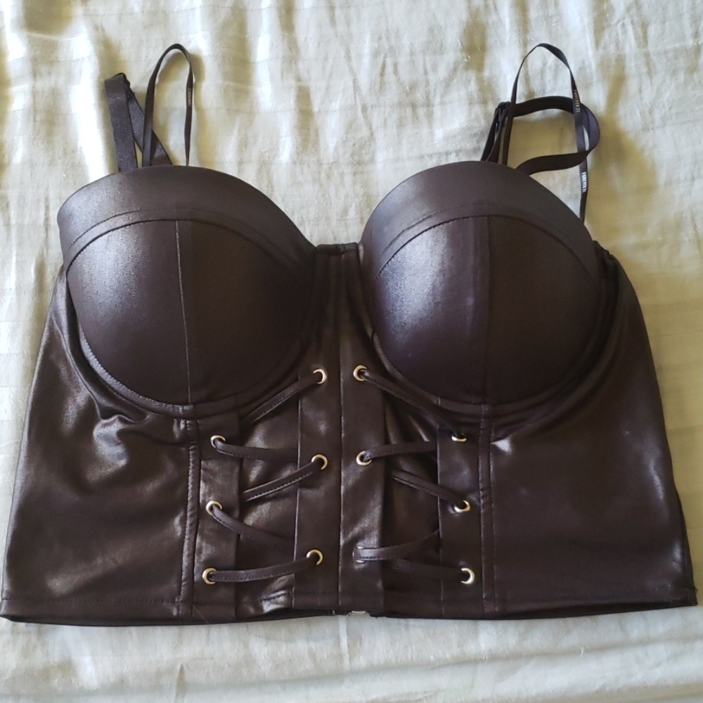 Faux Leather Bustier